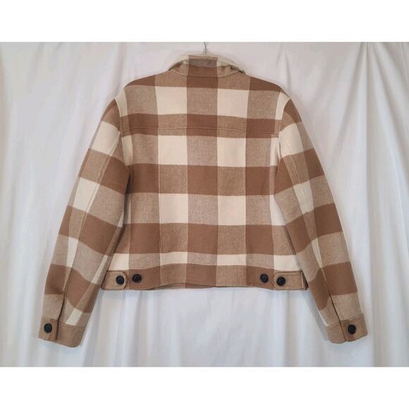 Rails Steffi Shirt Jacket Plaid Brown Cream Large New W/Tags - Picture 8 of 10